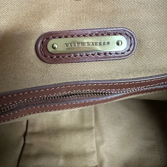 Elegant and rare Ralph Lauren Brown Leather Bag from the Safari collection - Picture 9 of 14